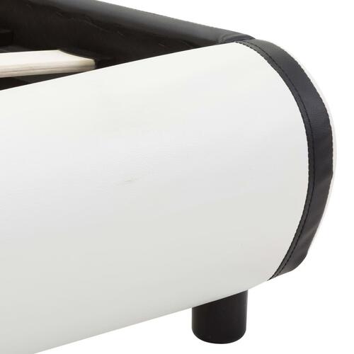 Sengestel med LED 90 x 200 cm kunstlæder hvid
