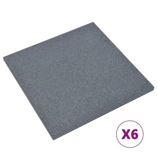 Faldfliser 6 stk. 50x50x3 cm gummi grå