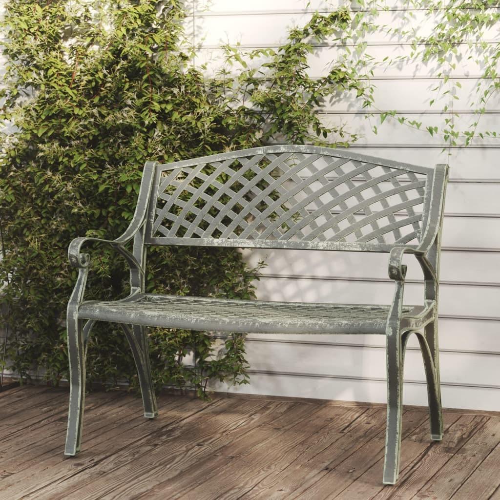 Havebænk 102 cm støbt aluminium grøn