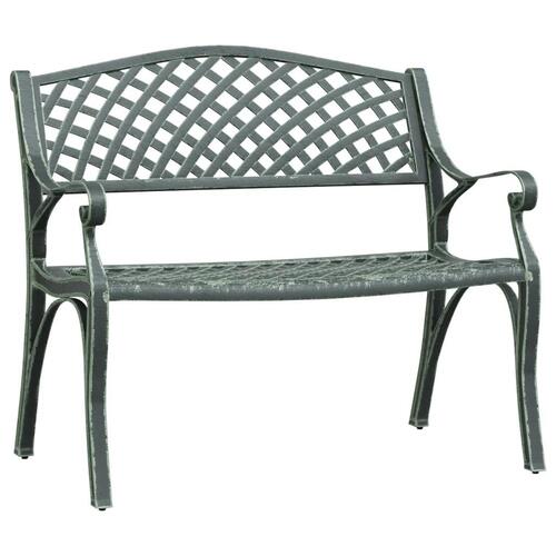Havebænk 102 cm støbt aluminium grøn
