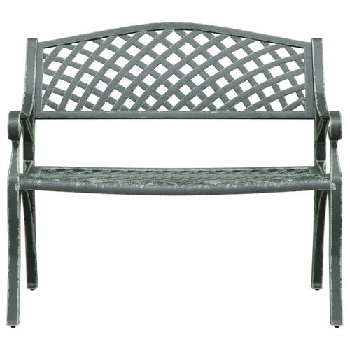 Havebænk 102 cm støbt aluminium grøn