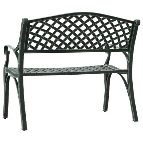 Havebænk 102 cm støbt aluminium grøn
