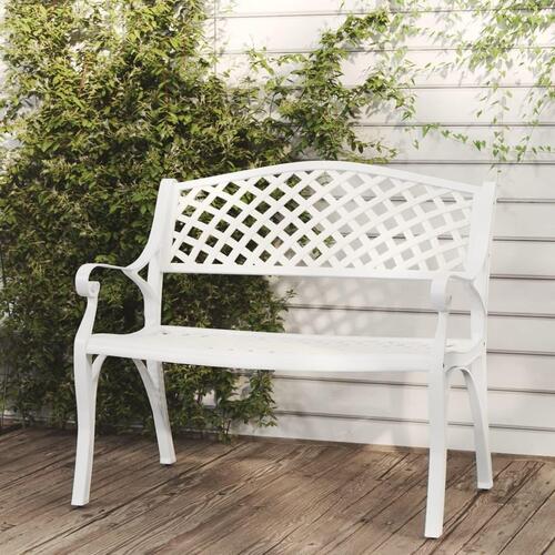 Havebænk 102 cm støbt aluminium hvid