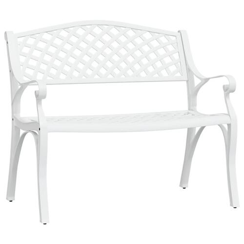 Havebænk 102 cm støbt aluminium hvid