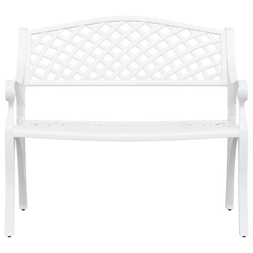 Havebænk 102 cm støbt aluminium hvid