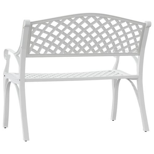 Havebænk 102 cm støbt aluminium hvid