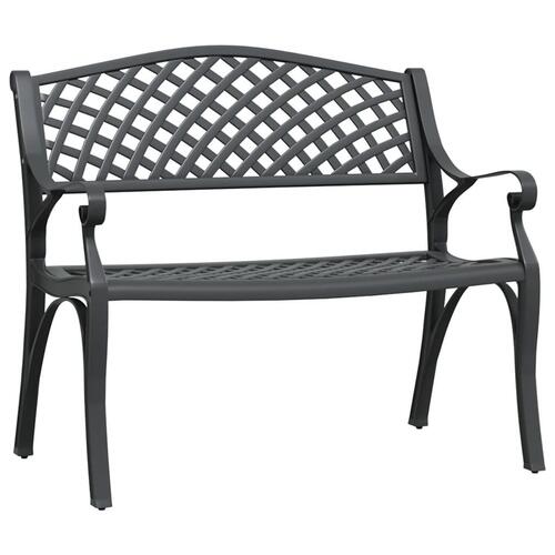 Havebænk 102 cm støbt aluminium sort