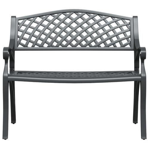 Havebænk 102 cm støbt aluminium sort