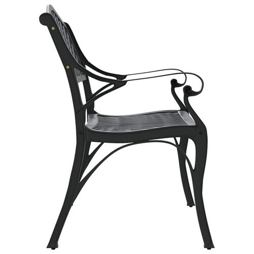 Havebænk 102 cm støbt aluminium sort