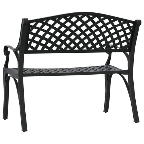 Havebænk 102 cm støbt aluminium sort