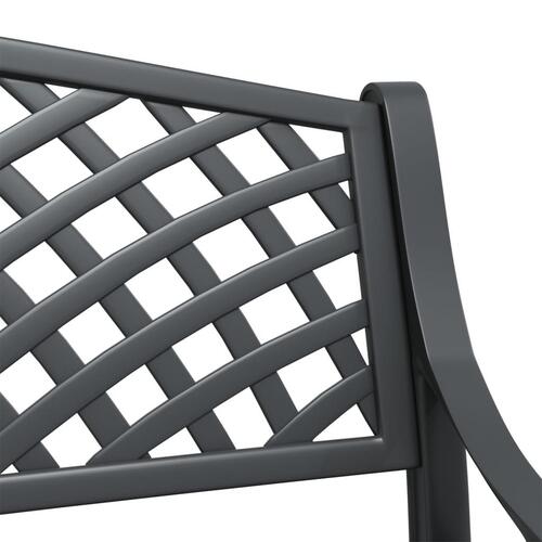 Havebænk 102 cm støbt aluminium sort