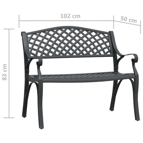 Havebænk 102 cm støbt aluminium sort