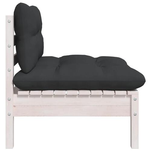 2-personers havesofa med hynder massivt fyrretræ hvid