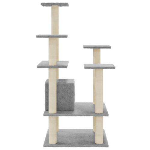 Kradsetræ med sisalstolper 110 cm lysegrå