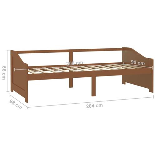 3-personers daybed 90x200 cm massivt fyrretræ gyldenbrun