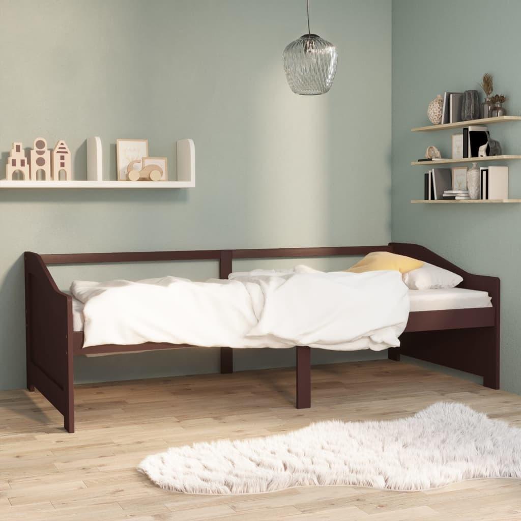3-personers daybed 90x200 cm massivt fyrretræ mørkebrun