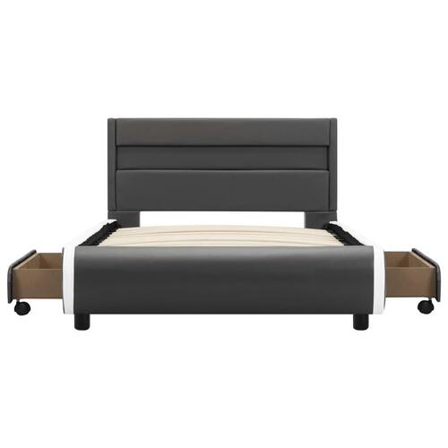 Sengestel med LED 100 x 200 cm kunstlæder antracitgrå