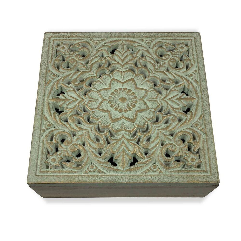 Versa smykkeskrin Mandala i træ/MDF - 20 x 7 x 20 cm