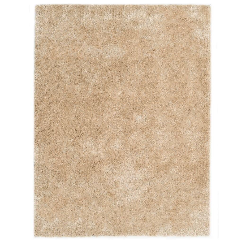 Shaggy gulvtæppe 120 x 160 cm beige