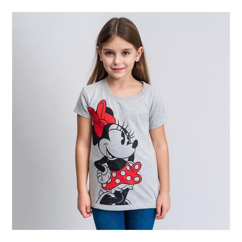 Børne Kortærmet T-shirt Minnie Mouse Grå 8 år