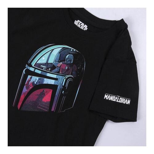 Børne Kortærmet T-shirt The Mandalorian Sort 6 år