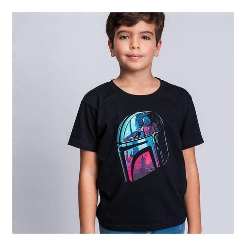 Børne Kortærmet T-shirt The Mandalorian Sort 6 år