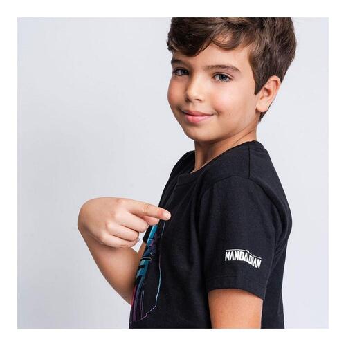 Børne Kortærmet T-shirt The Mandalorian Sort 10 år