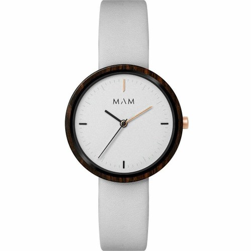 Armbåndsur unisex MAM MAM658 - Ø 33 mm, hvid/brun