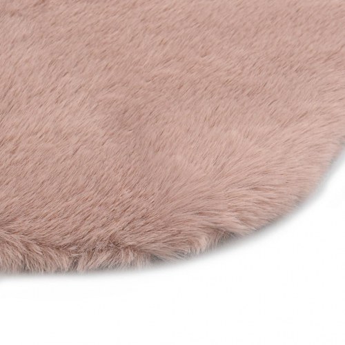 Gulvtæppe 65 x 95 cm kunstig kaninpels gammelrosa