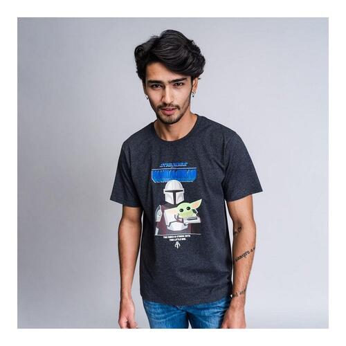 Kortærmet T-shirt til Mænd The Mandalorian Sort Voksne S