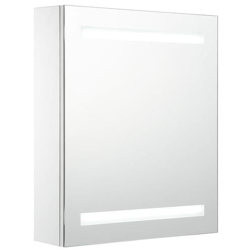 Badeværelsesskab med spejl + LED-lys 50x13,5x60 cm