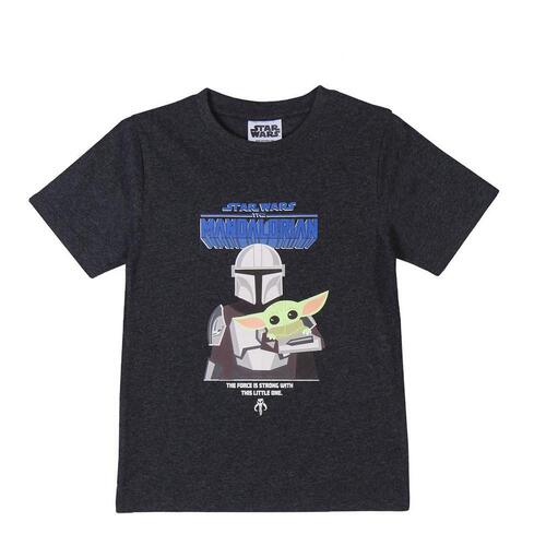 Børne Kortærmet T-shirt The Mandalorian Sort 6 år