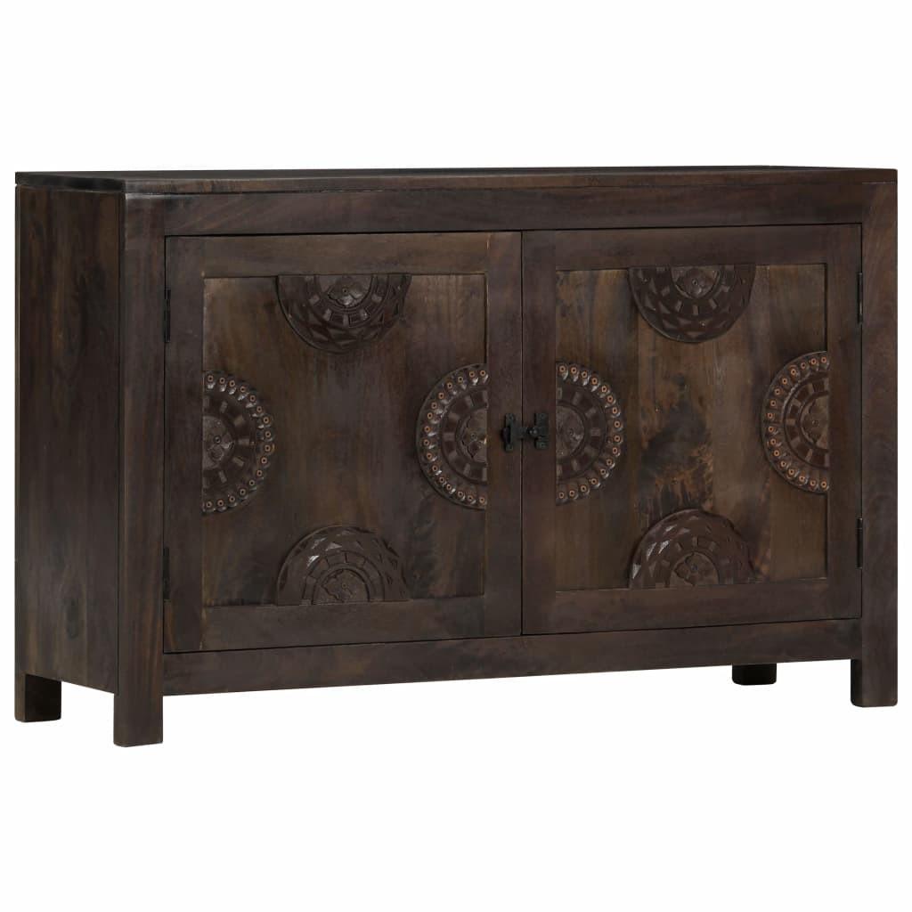 Skænk med udskåret design 110x35x70 cm massivt mangotræ