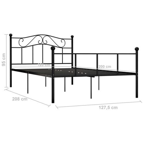 Sengestel 120x200 cm metal sort