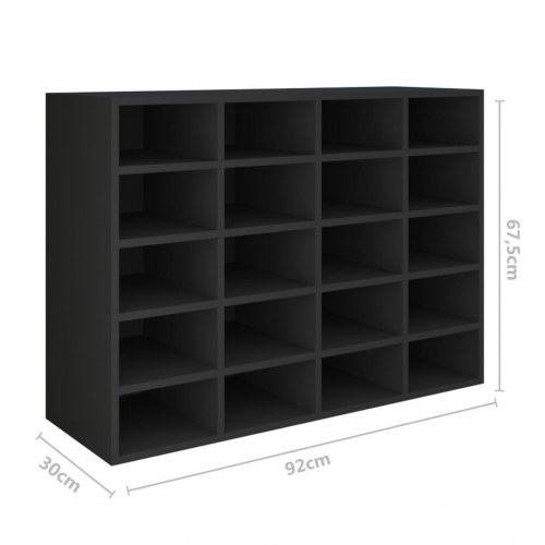Skoreol 92x30x67,5 cm konstrueret træ sort