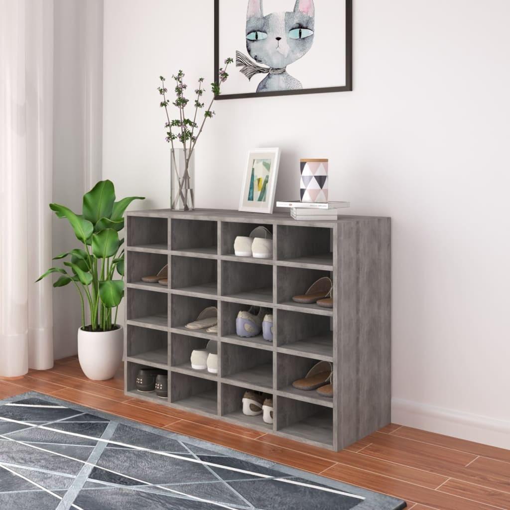 Skoreol 92x30x67,5 cm konstrueret træ betongrå