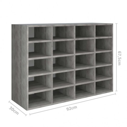 Skoreol 92x30x67,5 cm konstrueret træ betongrå