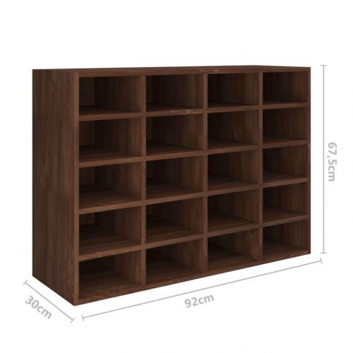 Skoreol 92x30x67,5 cm spånplade brun egetræsfarve