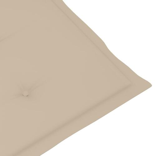 Havestole 4 stk. med beige hynder massivt teaktræ