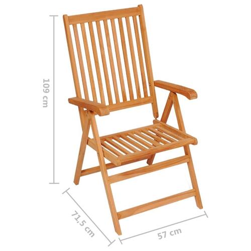 Havestole 4 stk. med beige hynder massivt teaktræ