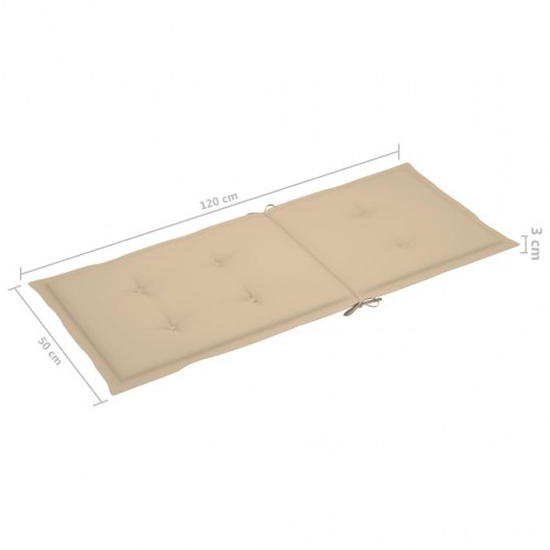 Havestole - 6 stk. i massivt teaktræ med beige hynder, foldbare og justerbare