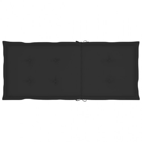 Foldbare havelænestole i massivt teak med sorte hynder - 8 stk.