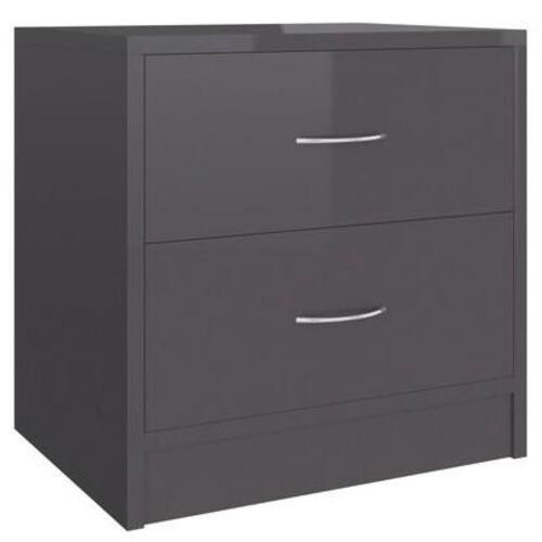 Sengeborde 2 stk. 40x30x40 cm konstrueret træ grå højglans