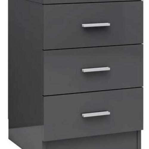 Sengeskabe 2 stk. 38 x 35 x 56 cm spånplade grå højglans