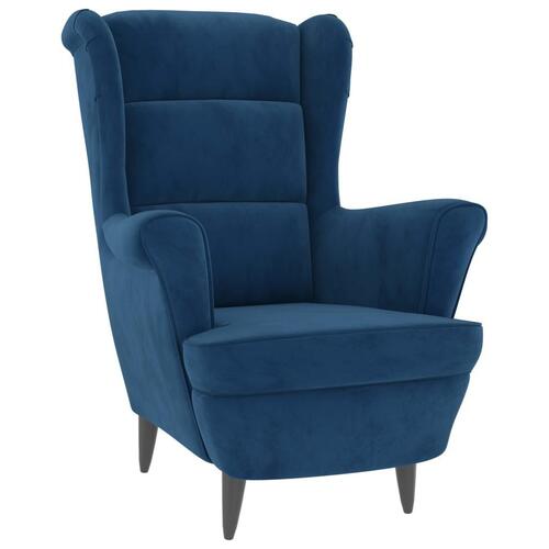 Lænestol velour blå