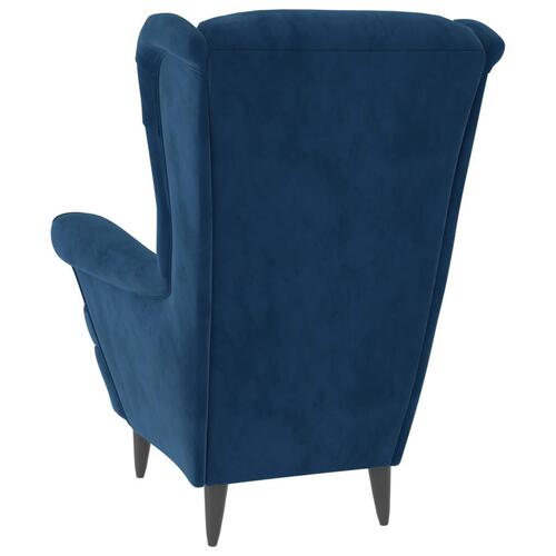 Lænestol velour blå