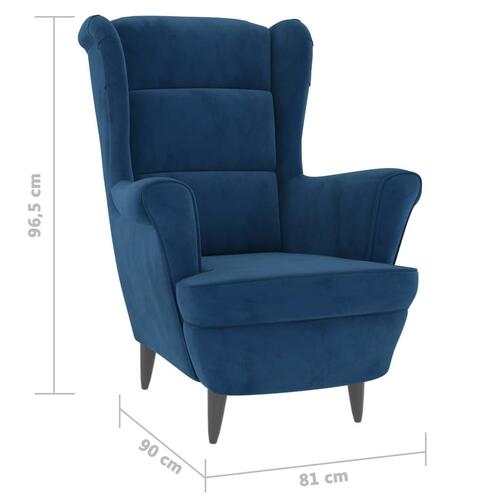 Lænestol velour blå