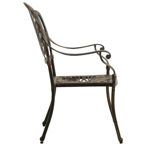 Bistrosæt 5 dele støbt aluminium bronzefarvet
