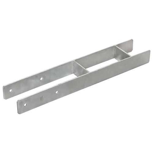 Hegnspløkker 6 stk. 10x6x60 cm galvaniseret stål sølvfarvet