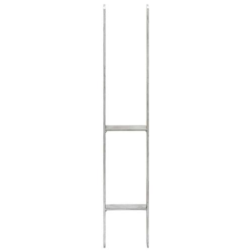 Hegnspløkker 6 stk. 10x6x60 cm galvaniseret stål sølvfarvet